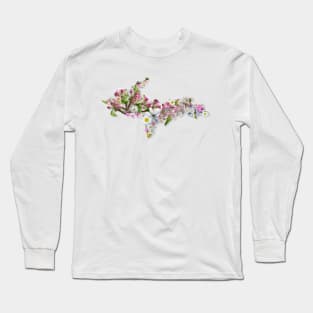 Upper Peninsula of Michigan Apple Blossoms Long Sleeve T-Shirt